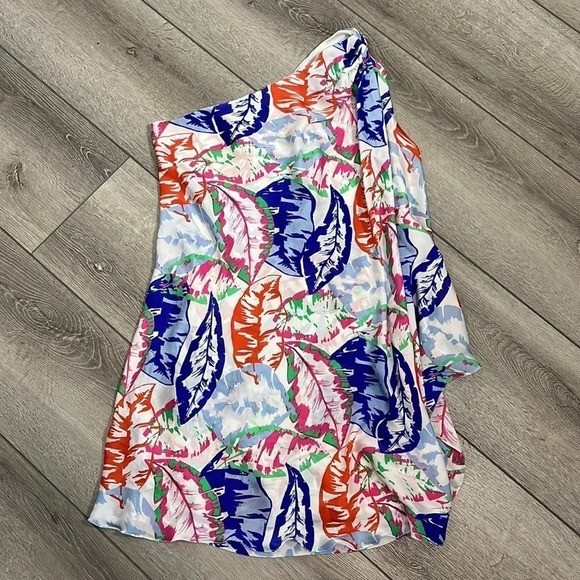 H Halston heritage one shoulder mini dress silk size 4 - Picture 5 of 5